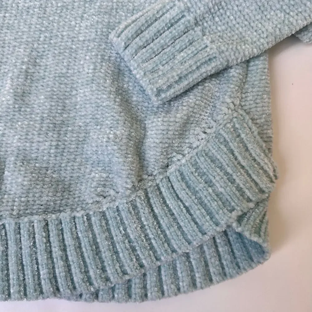 Pink Republic Light Blue Chenille Sweater - Size Small